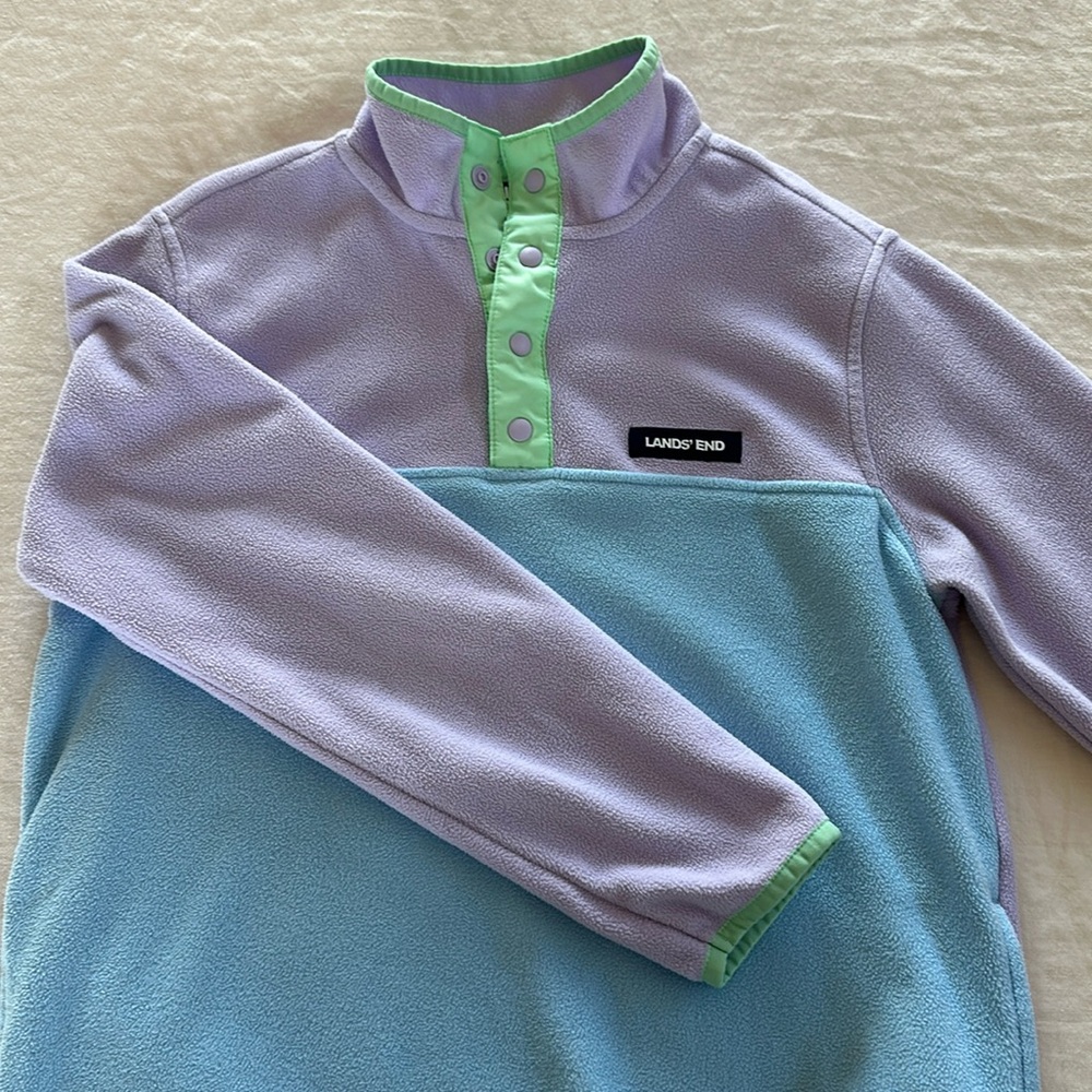 Girls Lands’ End fleece pullover